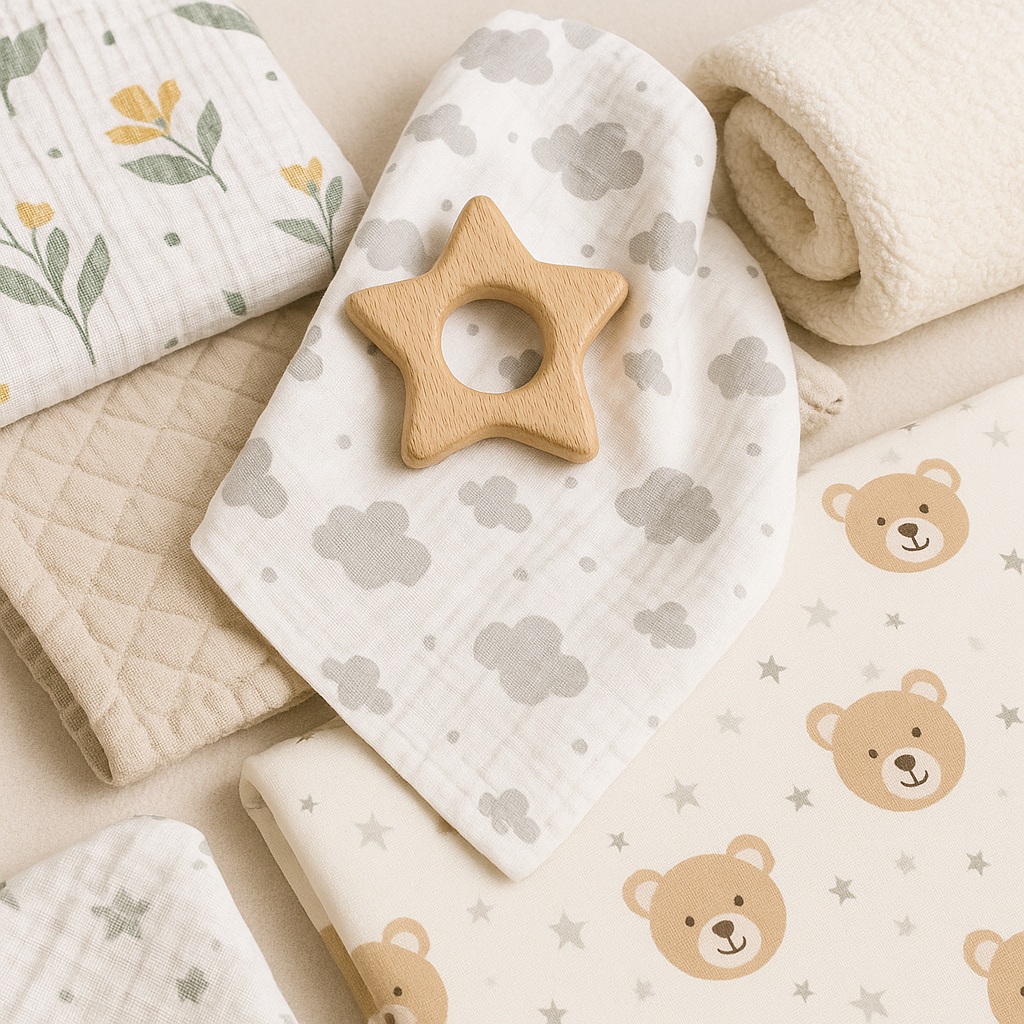 Bebek tekstili ve müslin battaniye ürünleri