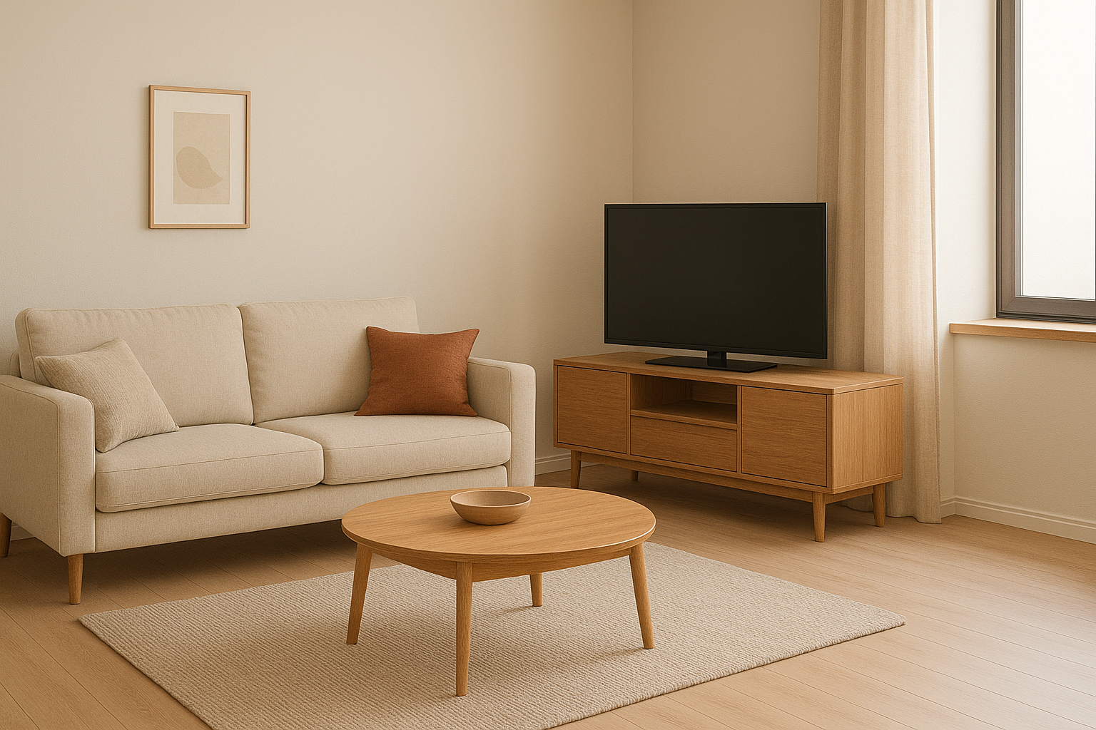 Konut mobilyaları – salon takımı ve TV ünitesi