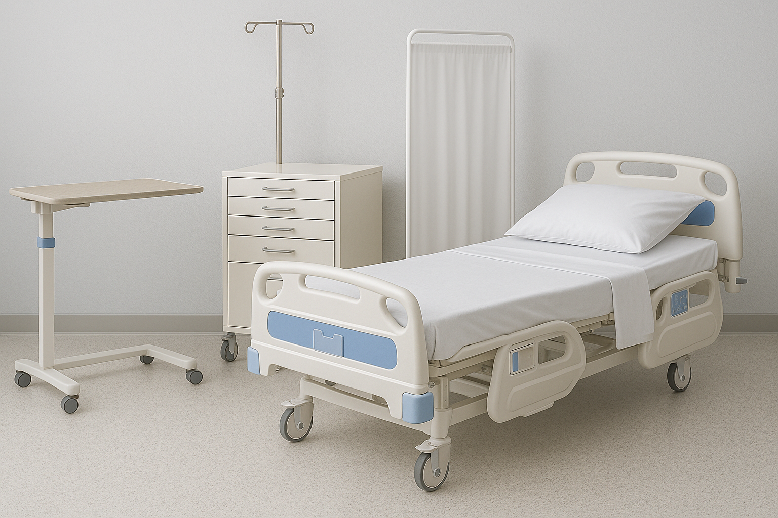 Hasta yatağı, sedye ve hastane ekipmanları